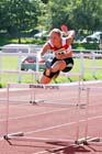 Charlotte Sadler (Gateshead) taking part in the under-20s 100 metres hurdles heptathlon during the Hexham Decathlon and heptathlon.